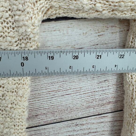 Anthropologie Yellow Bird Chunky Knit Sweater Womens Medium Cream Boat Neck - Picture 9 of 10